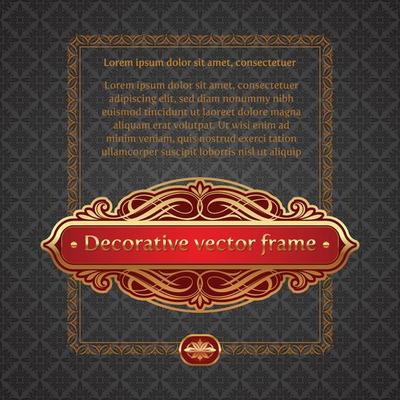 Decorative Golden Vector Frame