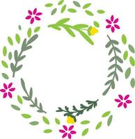 spring wreaths in round circle vector