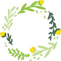 spring wreaths in round circle vector