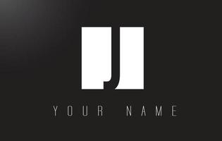 J Letter Logo With Black and White Negative Space Design. vector