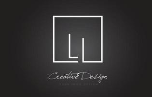 LI Square Frame Letter Logo Design with Black and White Colors. vector