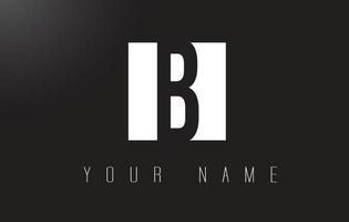 B Letter Logo With Black and White Negative Space Design. vector