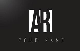 AR Letter Logo With Black and White Negative Space Design. vector