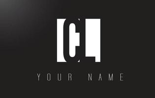CL Letter Logo With Black and White Negative Space Design. vector