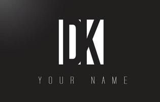 logotipo de letra dk con diseño de espacio negativo en blanco y negro. vector
