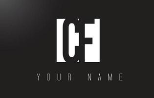 CF Letter Logo With Black and White Negative Space Design. vector