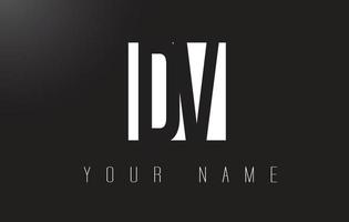 DV Letter Logo With Black and White Negative Space Design. vector