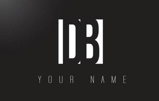 DB Letter Logo With Black and White Negative Space Design. vector