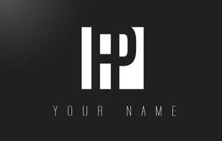 FP Letter Logo With Black and White Negative Space Design. vector