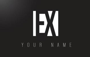 EX Letter Logo With Black and White Negative Space Design. vector