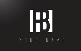 FB Letter Logo With Black and White Negative Space Design. vector