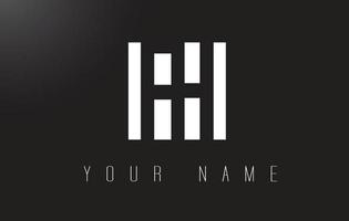 FH Letter Logo With Black and White Negative Space Design. vector