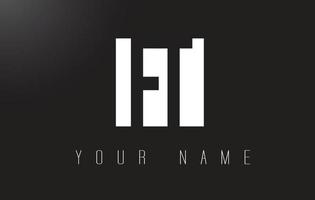 FT Letter Logo With Black and White Negative Space Design. vector