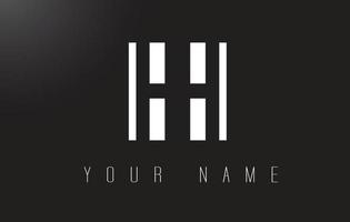 HH Letter Logo With Black and White Negative Space Design. vector