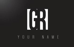 GR Letter Logo With Black and White Negative Space Design. vector