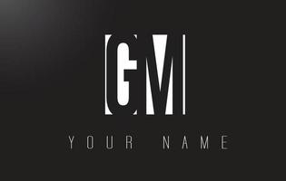 logotipo de letra gm con diseño de espacio negativo en blanco y negro. vector