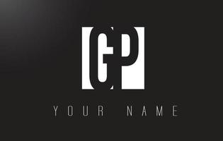 GP Letter Logo With Black and White Negative Space Design. vector