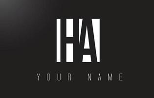 HA Letter Logo With Black and White Negative Space Design. vector