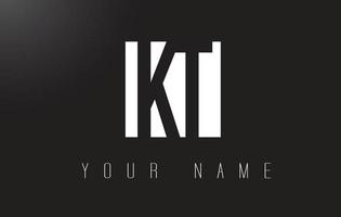 KT Letter Logo With Black and White Negative Space Design. vector