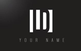 LD Letter Logo With Black and White Negative Space Design. vector