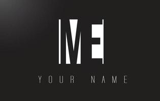 ME Letter Logo With Black and White Negative Space Design. vector
