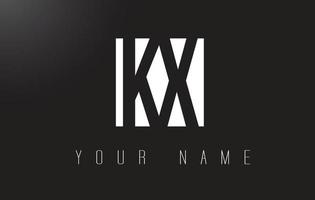 logotipo de letra kx con diseño de espacio negativo en blanco y negro. vector