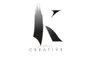 vector de icono de logotipo de diseño de letra de trazo de pincel artístico k. identidad de letra de pincel minimalista elegante