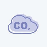 Carbon Dioxide Gas Icon in trendy two tone style isolated on soft blue background