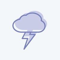 Lightning Icon in trendy two tone style isolated on soft blue background vector