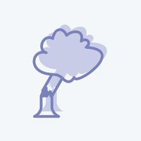 Tree Falling Icon in trendy two tone style isolated on soft blue background vector