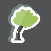 Tree Falling Sticker in trendy isolated on black background vector