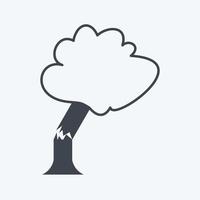 Tree Falling Icon in trendy glyph style isolated on soft blue background vector