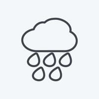 icono de lluvia intensa en estilo de línea de moda aislado en fondo azul suave vector