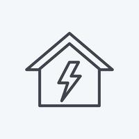 Electricity Danger Icon in trendy line style isolated on soft blue background vector