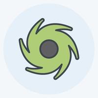 Cyclone Icon in trendy color mate style isolated on soft blue background vector