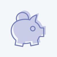 Savings Icon in trendy two tone style isolated on soft blue background vector