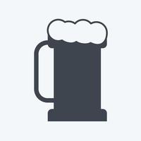 Pint of Beer I Icon in trendy glyph style isolated on soft blue background vector