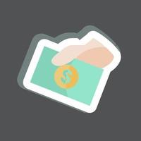 Money Sharing Sticker in trendy isolated on black background vector
