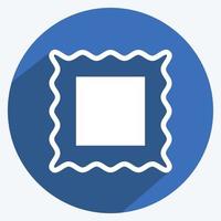 Frame I Icon in trendy long shadow style isolated on soft blue background vector