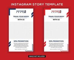 Instagram gym story post template vector