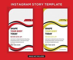 Gym and fitness instagram story template vector