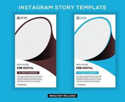 Real estate instagram stories post template vector