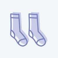 ícono de calcetines en un moderno estilo de dos tonos aislado en un fondo azul suave vector