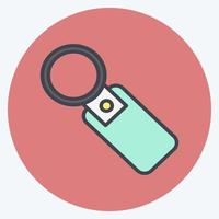 Key Chain Icon in trendy color mate style isolated on soft blue background vector