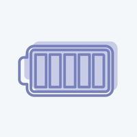 Full Battery Icon in trendy two tone style isolated on soft blue background vector