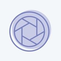 Optical Diaphragm Icon in trendy two tone style isolated on soft blue background vector