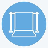 Back Stand Icon in trendy blue eyes style isolated on soft blue background vector