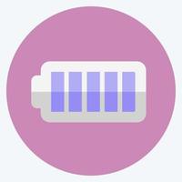 Full Battery Icon in trendy flat style isolated on soft blue background vector