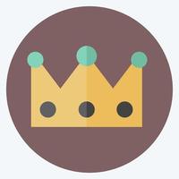 Crown Icon in trendy flat style isolated on soft blue background vector