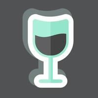 Cocktail Sticker in trendy isolated on black background vector